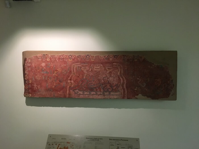 テオティワカン遺跡の壁画博物館の展示品