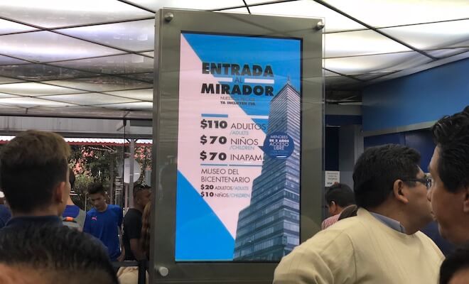 ラテンアメリカタワーのチケットの料金
